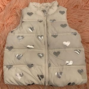 Silver Hearts Puff Vest by Baby Gap